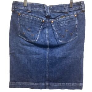 Wrangler Denim Skirt Womens 30 (32 measured) Dark Wash Western Mini